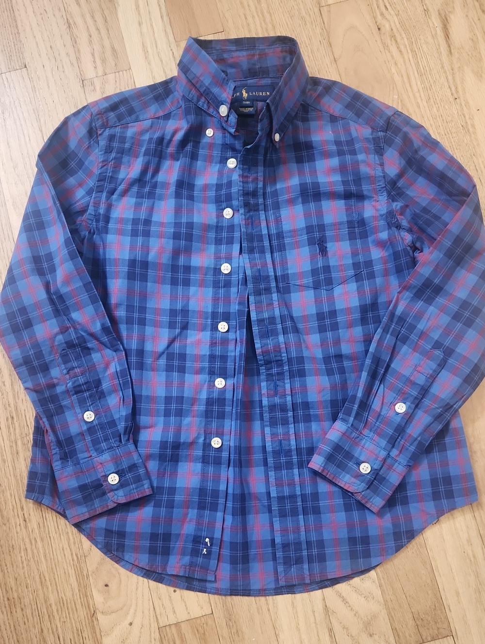 Polo by Ralph Lauren Navy and Red Plaid Button-Down Shirt